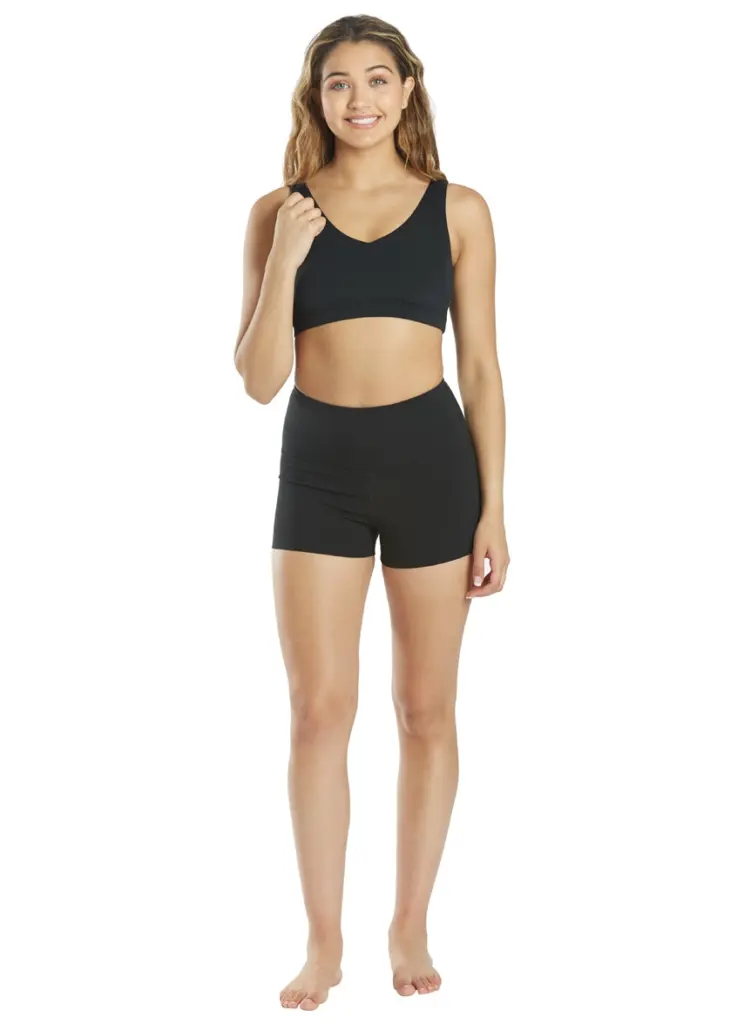 Uphold Solid High Waisted Hot Yoga shorts 1"