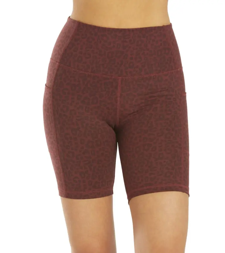 Uphold Cheetah High Waisted Biker Shorts with Pockets 7"