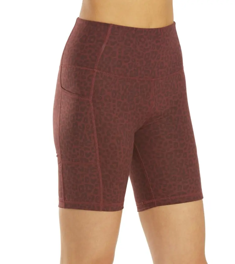 Uphold Cheetah High Waisted Biker Shorts with Pockets 7"