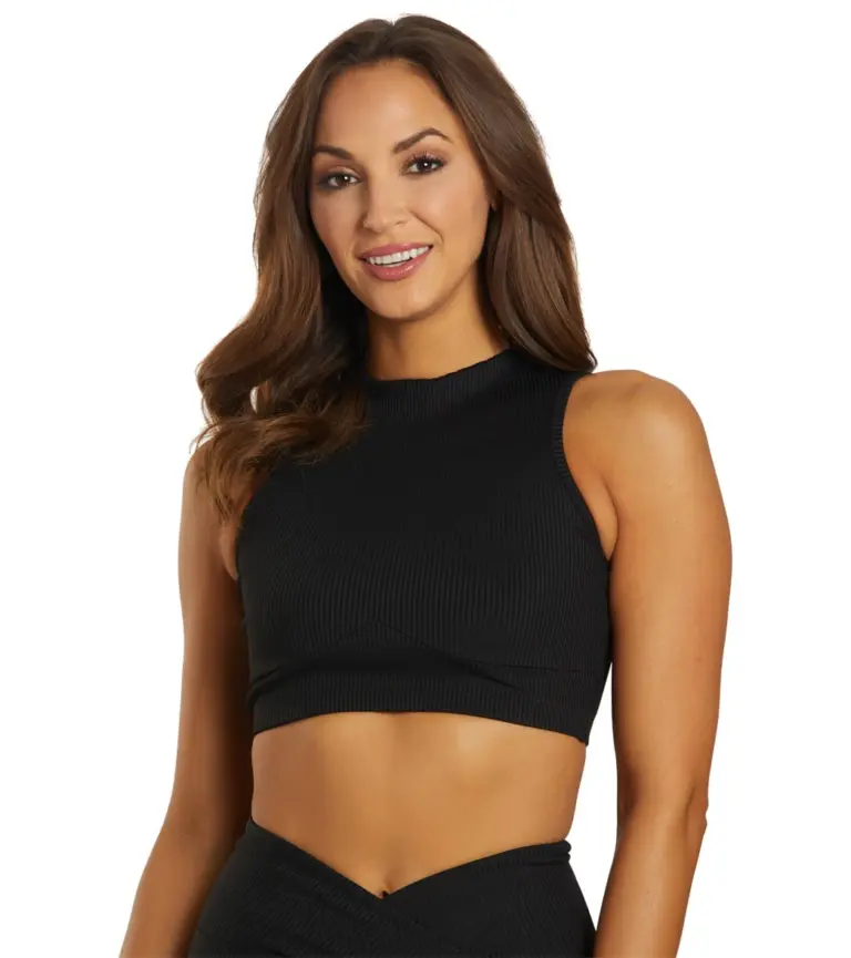 Ribbed Mock Neck Bra