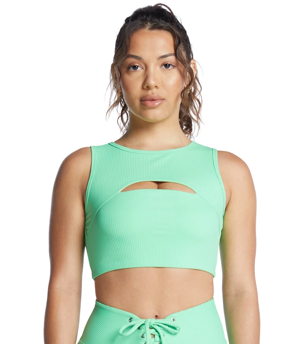 Ribbed Cut Out Bra