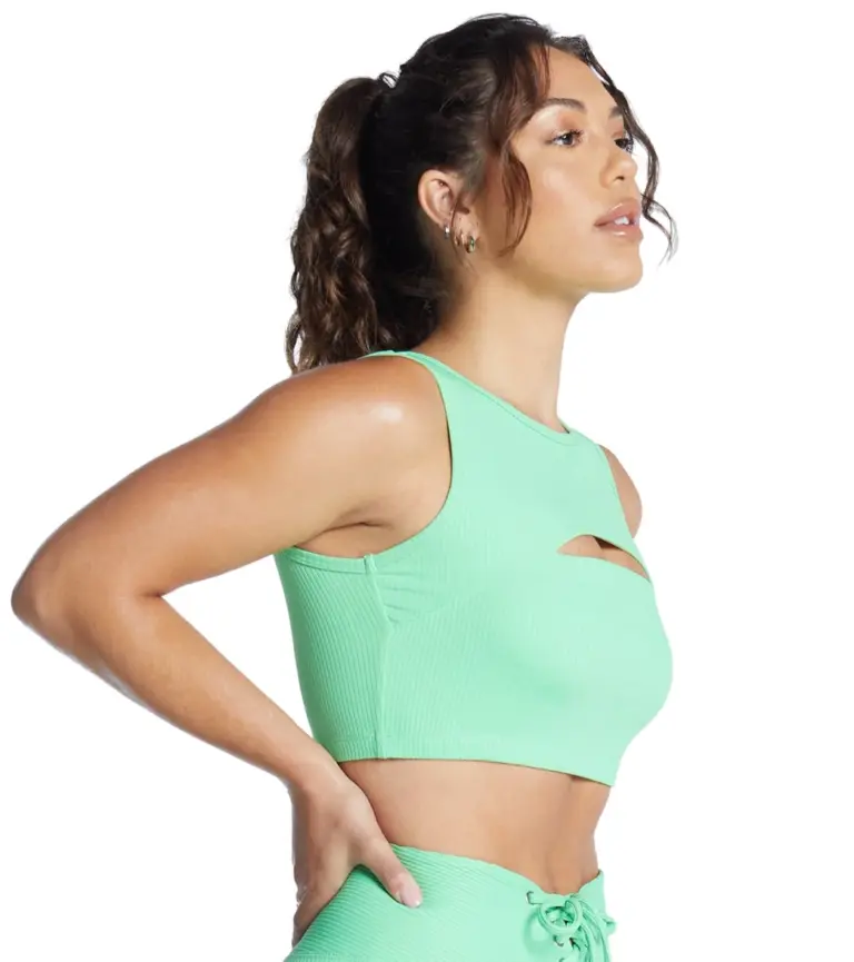 Ribbed Cut Out Bra