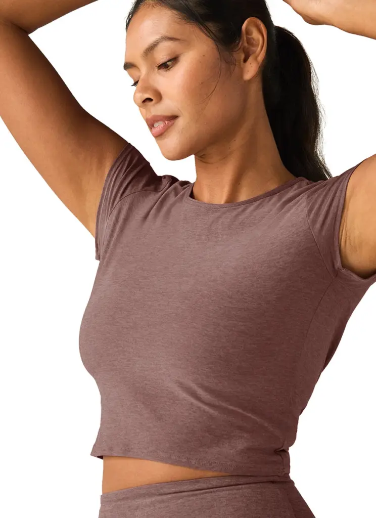Featherweight Let Go Twist Back Cropped Tee