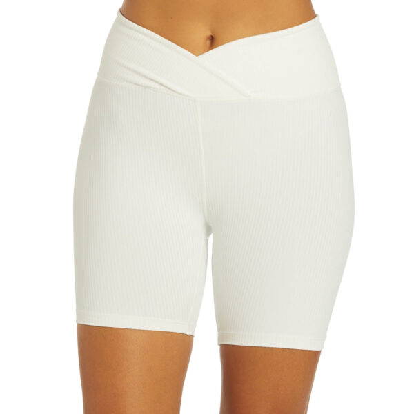 Ribbed V Waist Biker Shorts