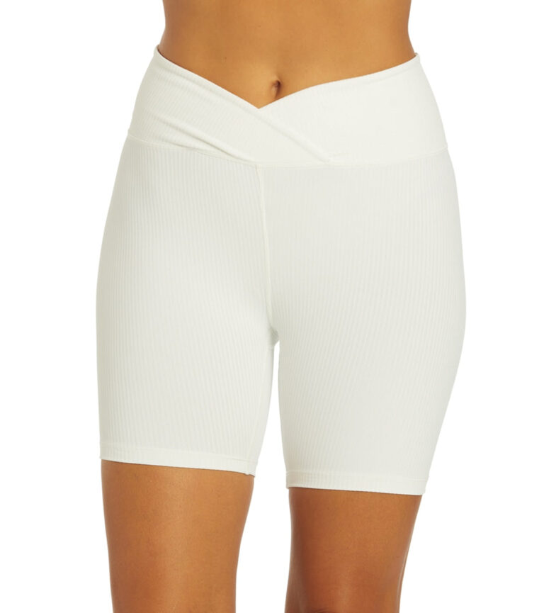 Ribbed V Waist Biker Shorts
