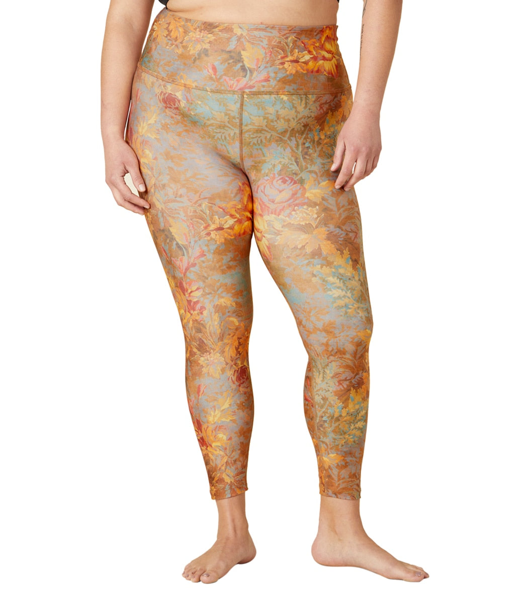 yoga legging plus size high waisted midi leggings floral print