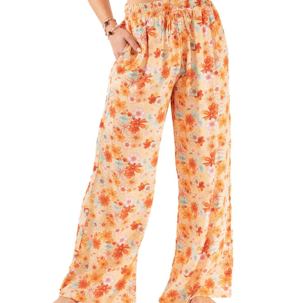 Lotus and Luna San Clemente Wide Leg Drawstring Pants