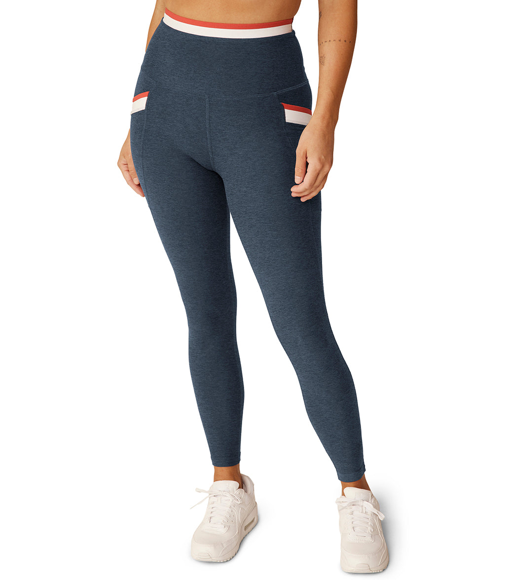 yoga legging spacedye sea you there midi legging navy stripes