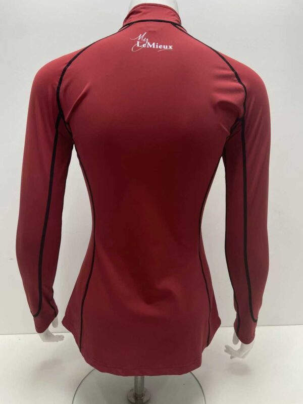 Custom red equestrian base layer back