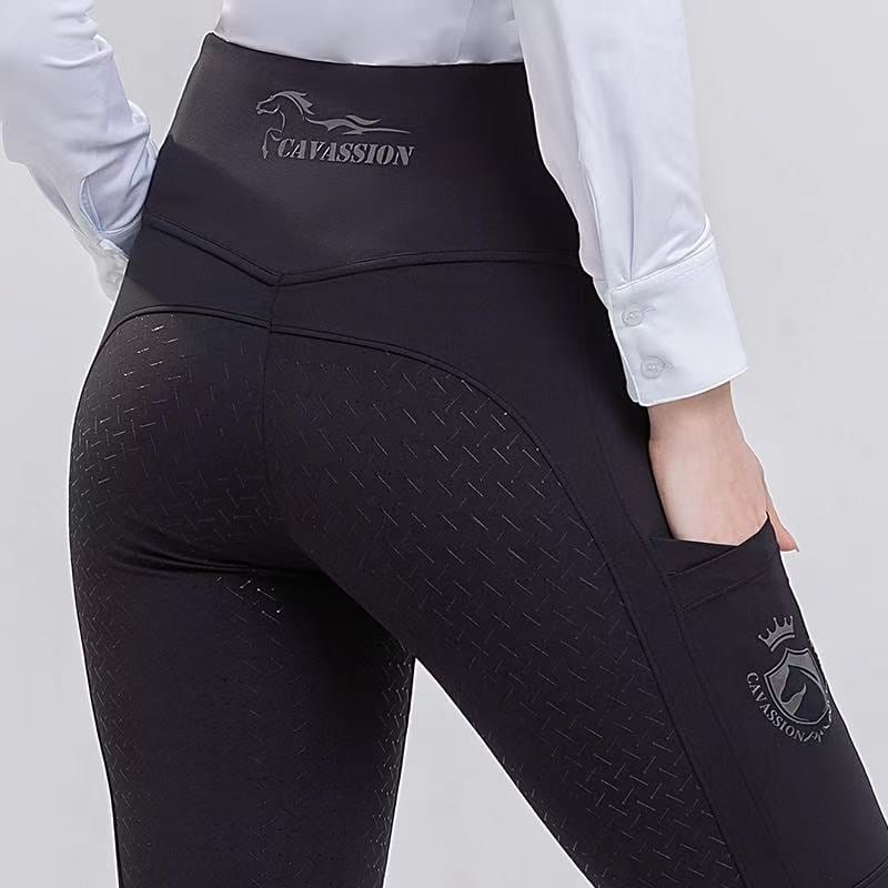 Custom full seat equestrian breeches detail