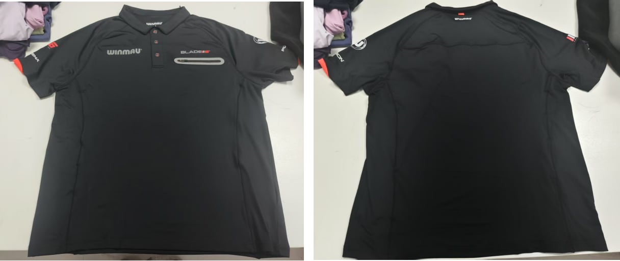 Custom black branded team polo