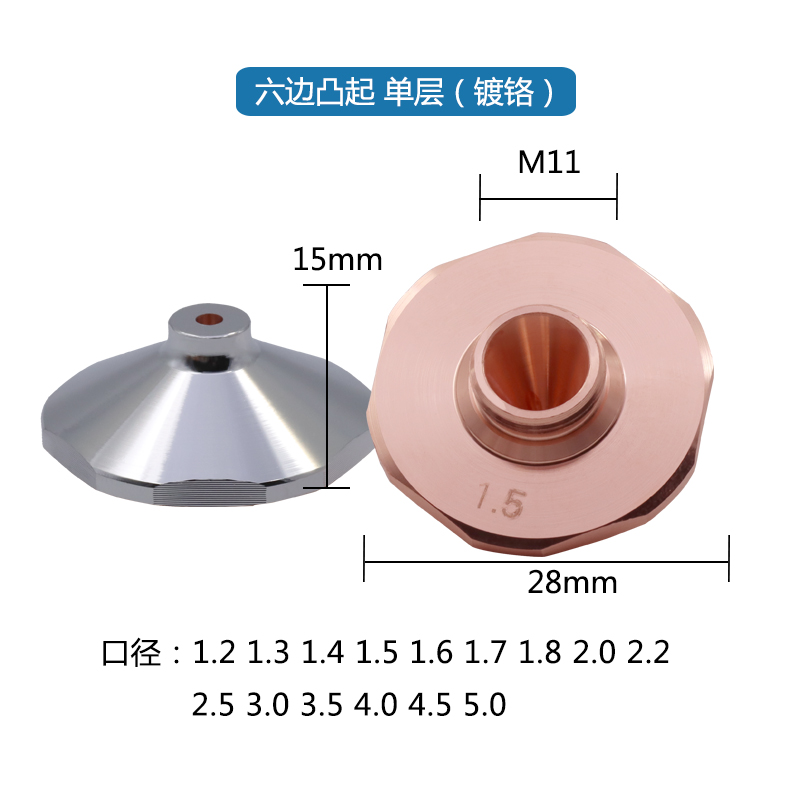 Hex Raised Nozzle · Single (Chrome)